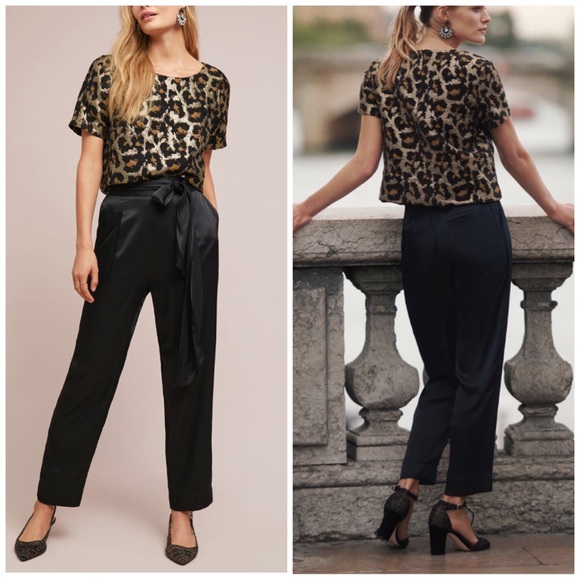 Anthropologie Pants - Anthropologie Ett:twa Satin Tie-Waist Pants Size 2